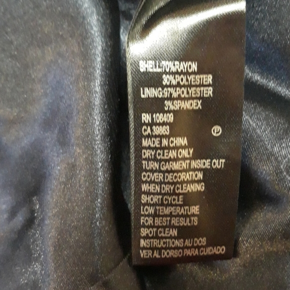 Tahari navy blue dress 12 beautiful ribbon wave beachy beach bust details - Picture 6 of 8